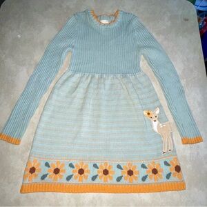 CYNTHIA ROWLEY Blue and Orange Floral Knit Dress